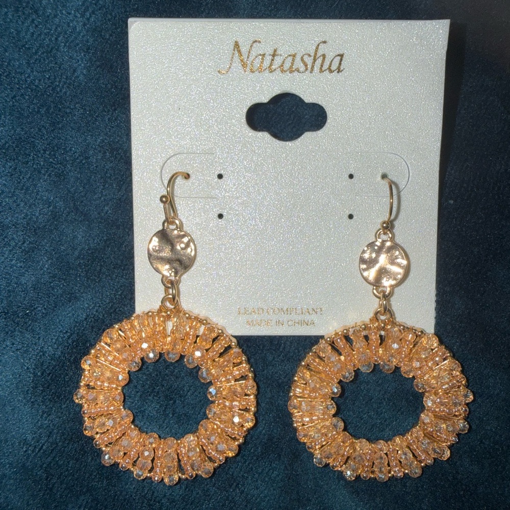 Natasha Couture Gold Circular Earrings